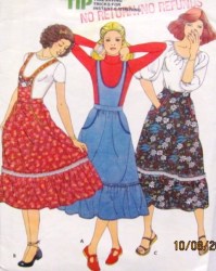 6010 1970S BUTTON BIB JUMPER, RUFFLE SKIRT PATTERN 10